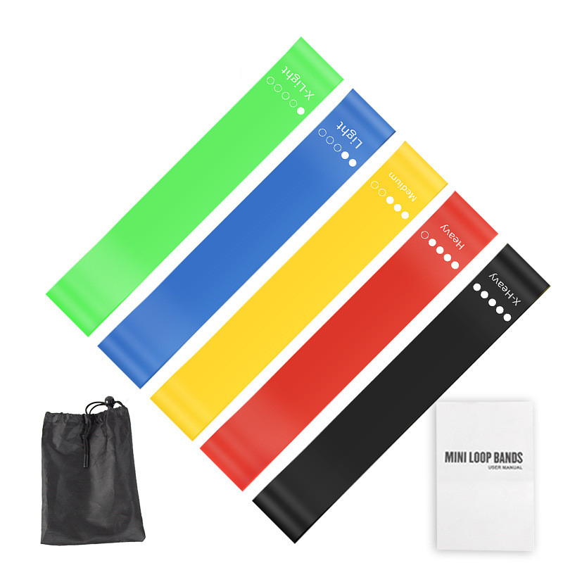Pilates Yoga Reformer - 5Pcs TPE Resistance Bands Set with