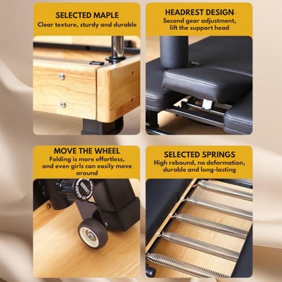 MAX4.0 Pilates Reformer Wood H - Pilates Yoga Machine ulasan dan harga