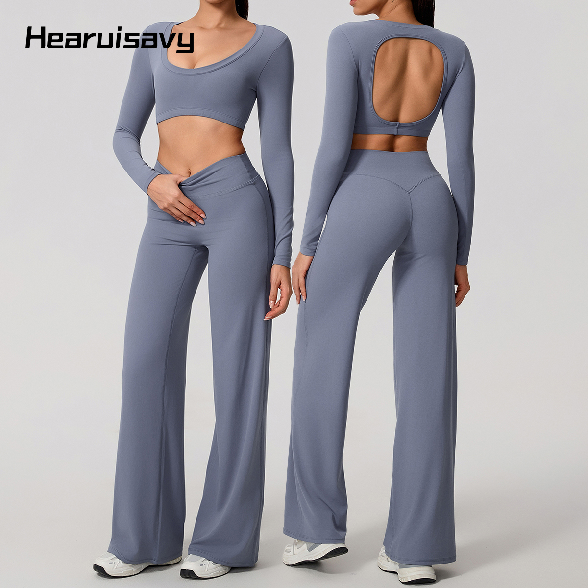 Hearuisavy Sports Set 2Pcs Wom - Pilates Yoga Wrap Top ulasan dan harga