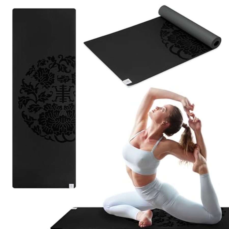 Dry-Grip Yoga Mat - 5mm Thick  - Pilates Yoga Or ulasan dan harga