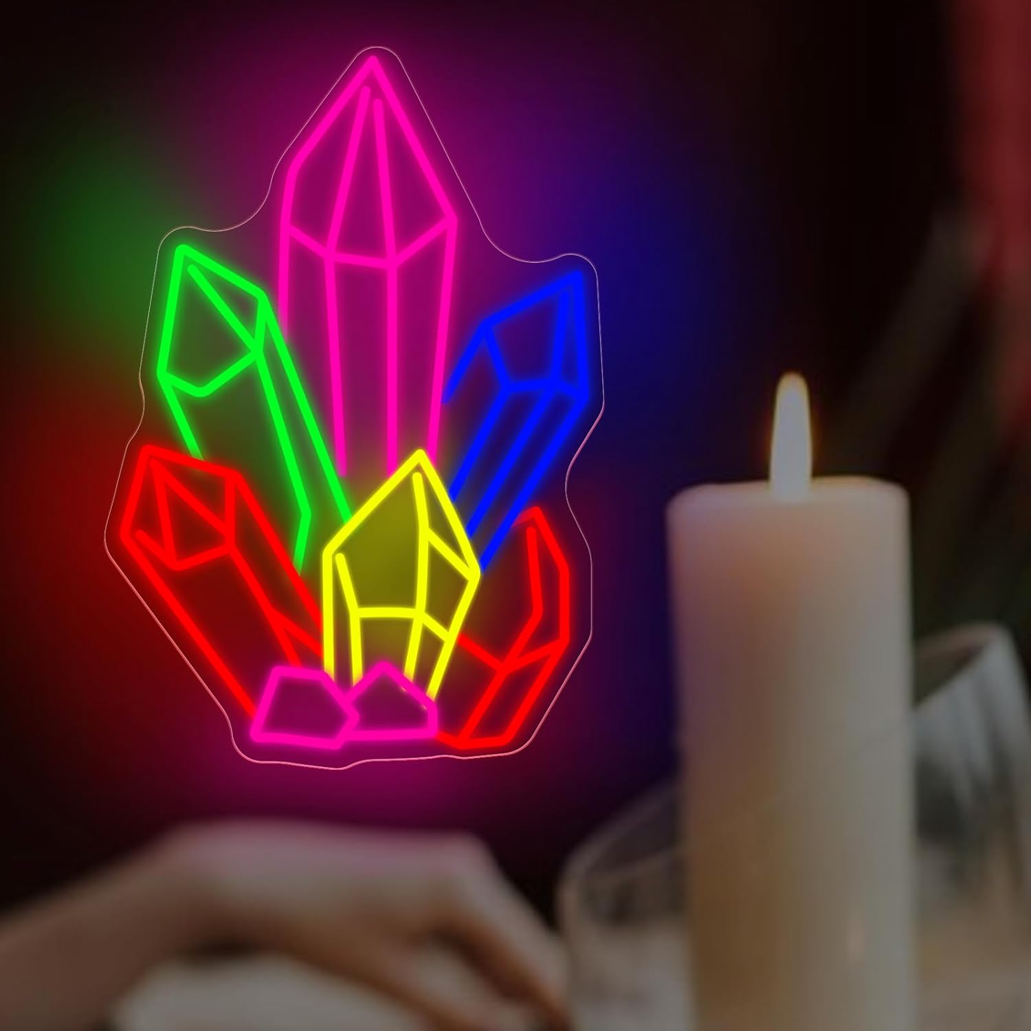 Crystals Stones Tarot Neon Sig - Pilates Yoga Studio ulasan dan harga