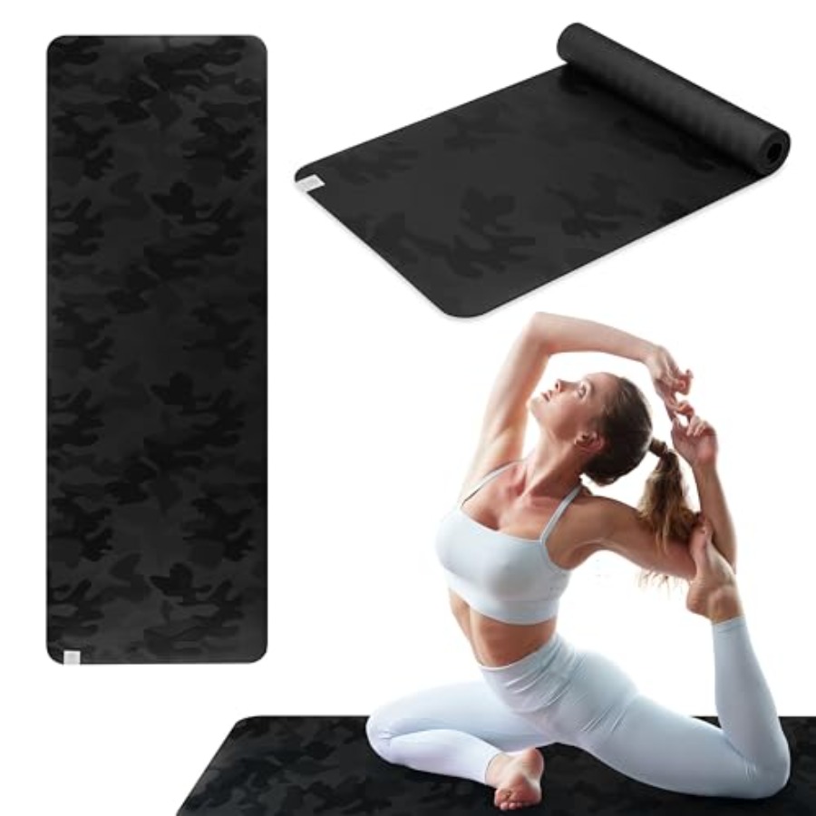 Dry-Grip Yoga Mat - 5mm Thick  - Pilates Yoga Or ulasan dan harga